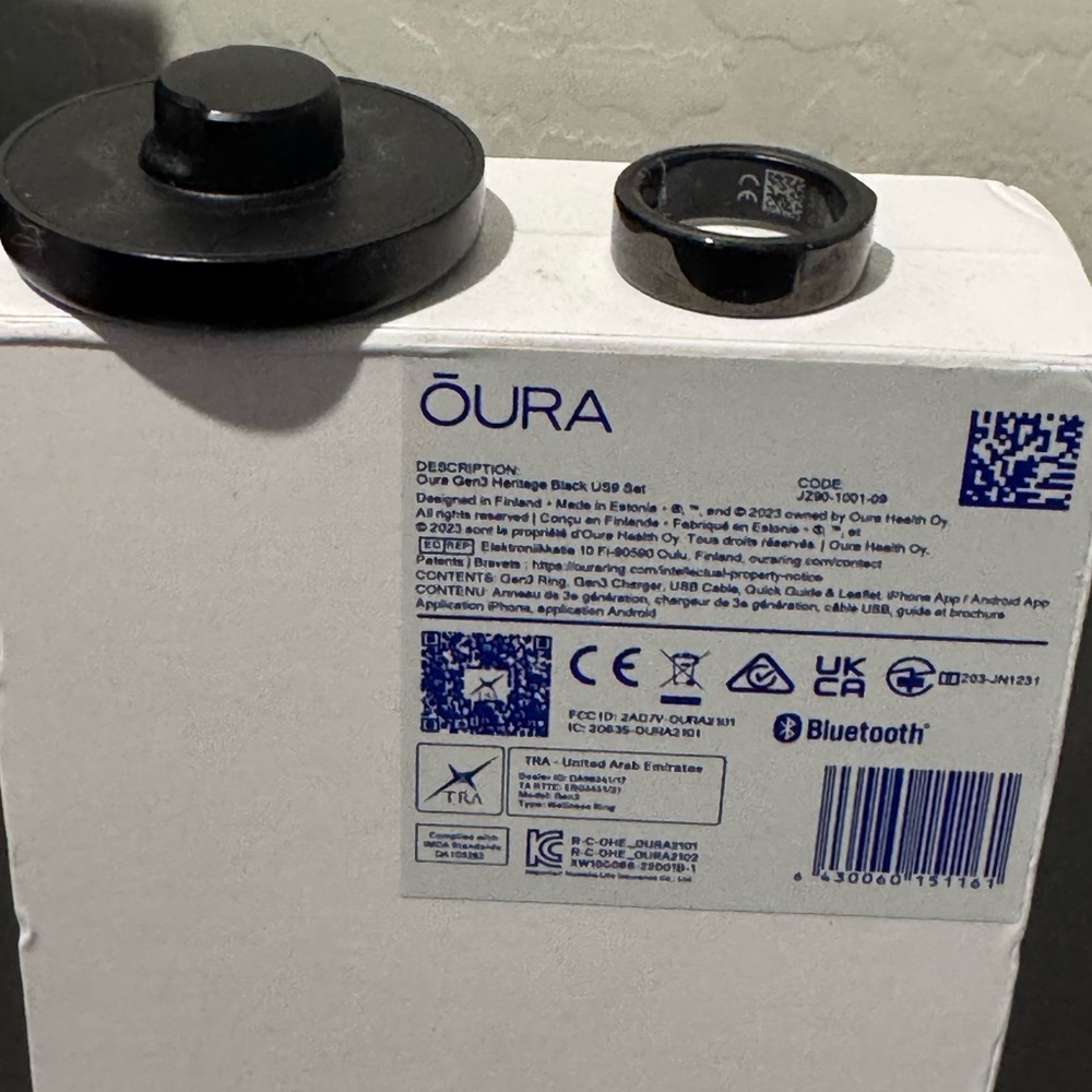 Oura GEN 3 Heritage ring black size 10 like new